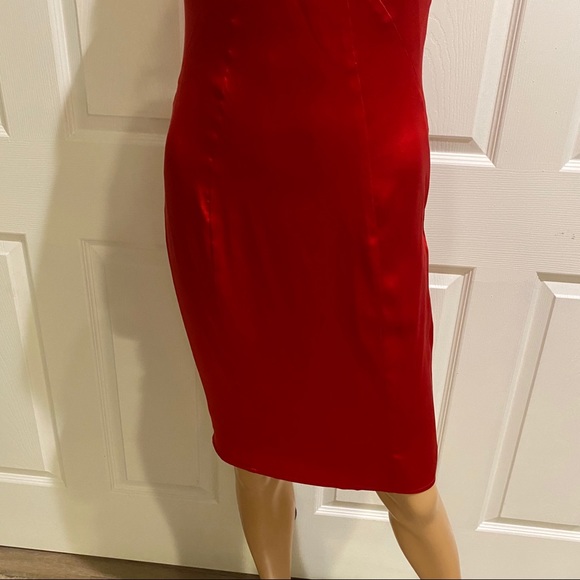 NEIMAN MARCUS SEXY RED SZ 4 SILK ROSA PUSHER DRESS - Picture 6 of 9
